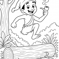 Desenho de Saci Perere para colorir e imprimir: número 3