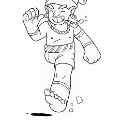 Desenho de Saci Perere para colorir e imprimir: número 5