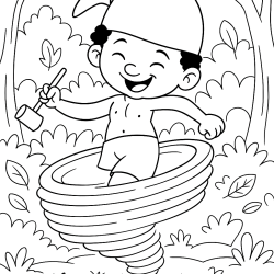 Desenho de Saci Perere para colorir e imprimir: número 6