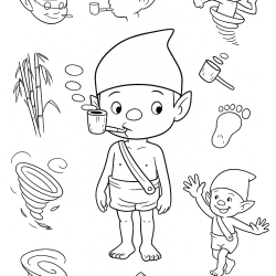 Desenho de Saci Perere para colorir e imprimir: número 7
