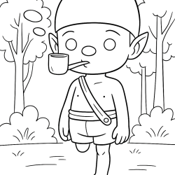 Desenho de Saci Perere para colorir e imprimir: número 12