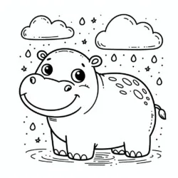 Desenho de Safari para colorir e imprimir: número 1