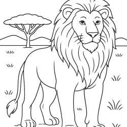 Desenho de Safari para colorir e imprimir: número 2