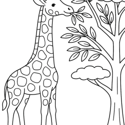 Desenho de Safari para colorir e imprimir: número 4