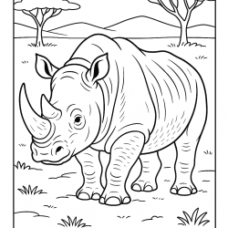 Desenho de Safari para colorir e imprimir: número 6