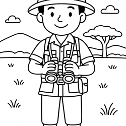 Desenho de Safari para colorir e imprimir: número 17