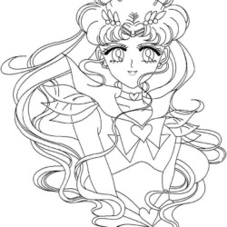 Desenho de Sailor Moon para colorir e imprimir: número 1