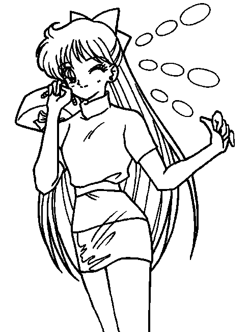 Desenho de Sailor Moon para colorir e imprimir: número 2