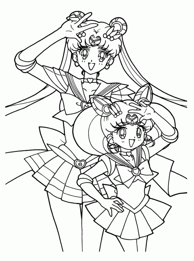 Desenho de Sailor Moon para colorir e imprimir: número 5