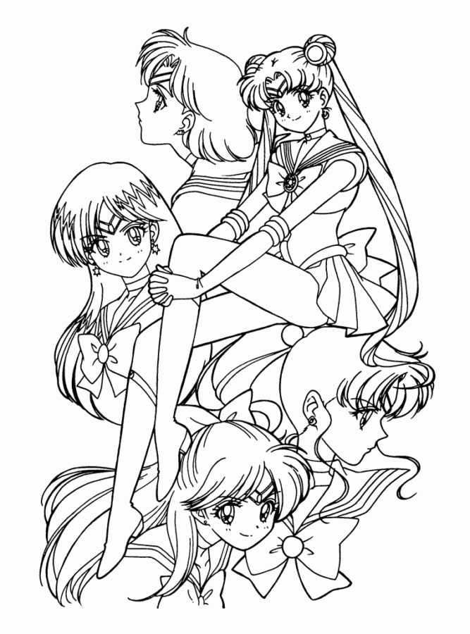 Desenho de Sailor Moon para colorir e imprimir: número 7