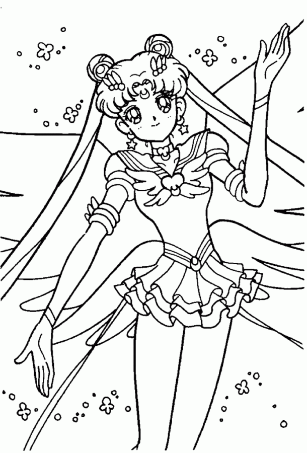 Desenho de Sailor Moon para colorir e imprimir: número 9