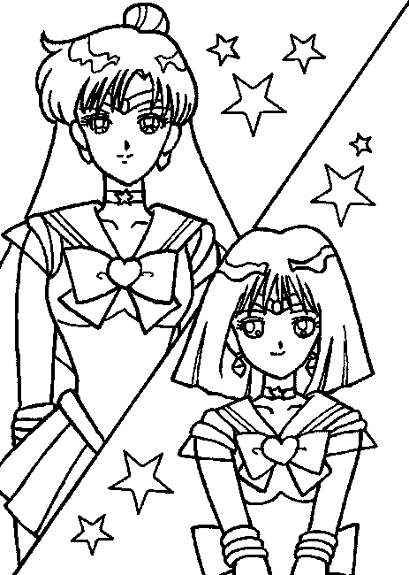 Desenho de Sailor Moon para colorir e imprimir: número 12