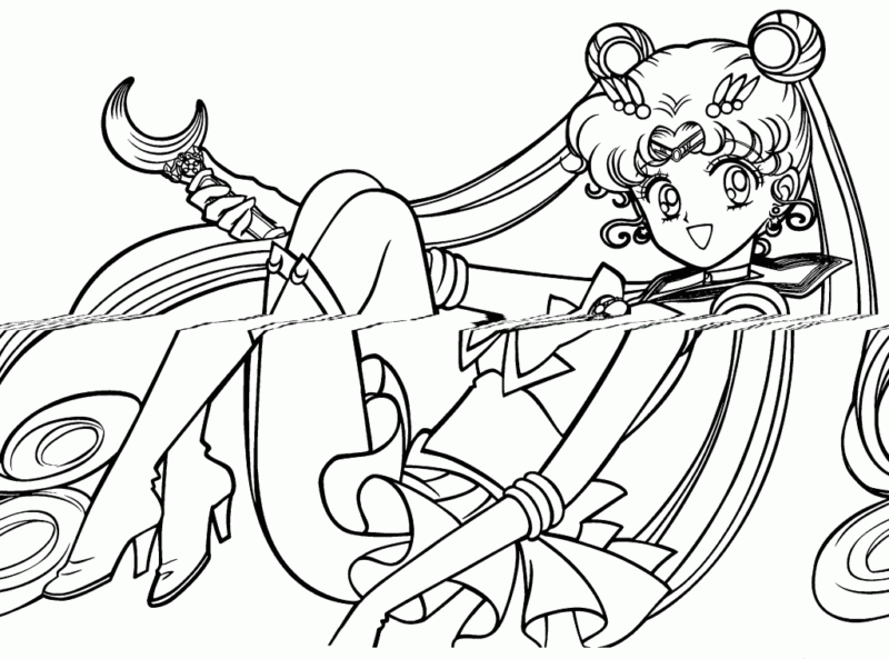 Desenho de Sailor Moon para colorir e imprimir: número 15