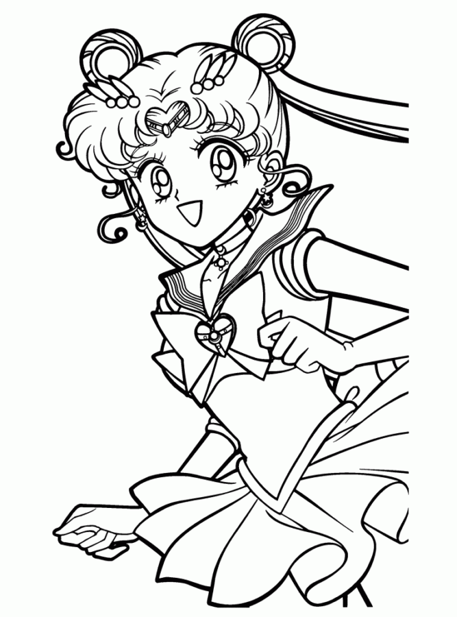 Desenho de Sailor Moon para colorir e imprimir: número 16
