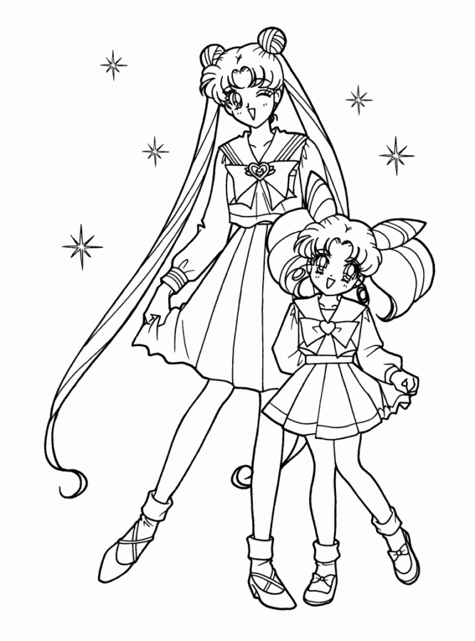 Desenho de Sailor Moon para colorir e imprimir: número 17