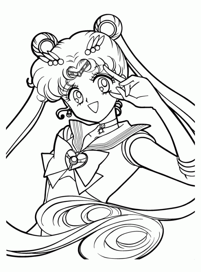 Desenho de Sailor Moon para colorir e imprimir: número 19