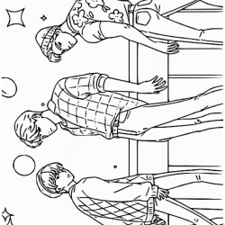 Desenho de Saja Boys para colorir e imprimir: número 5