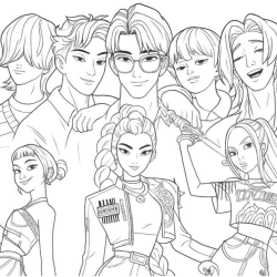 Desenho de Saja Boys para colorir e imprimir: número 8