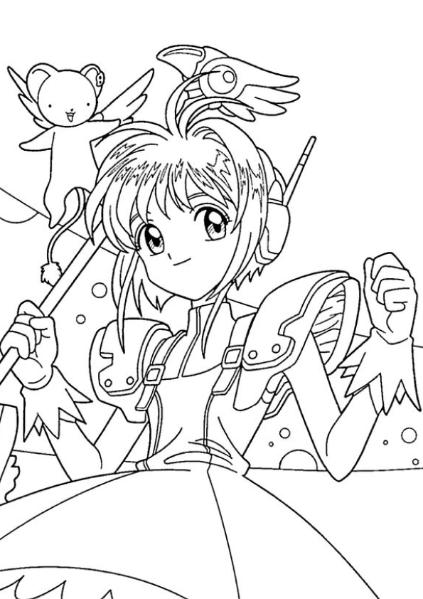 Desenho de Sakura Card Captors para colorir e imprimir: número 5