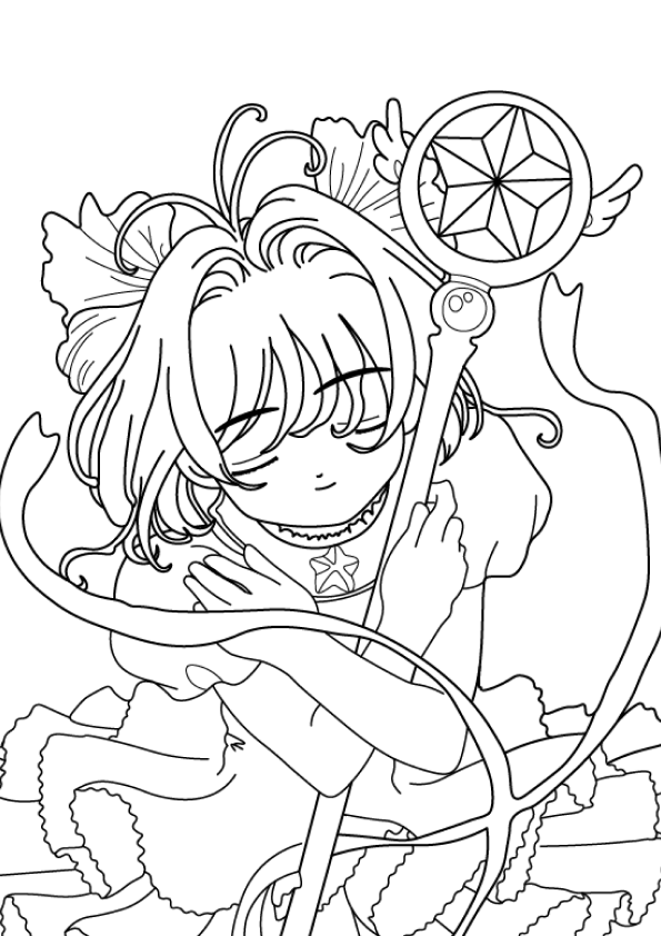 Desenho de Sakura Card Captors para colorir e imprimir: número 12
