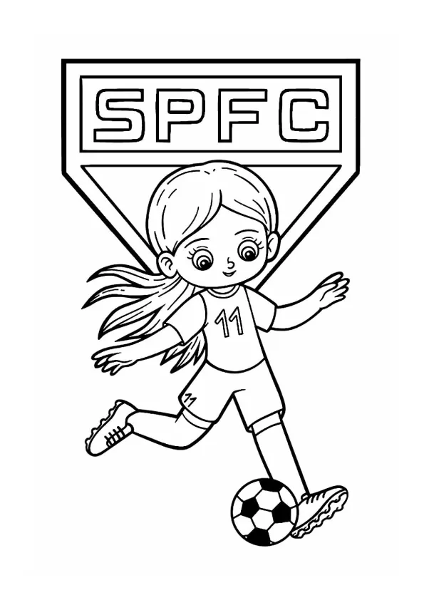 Desenho de Sao Paulo Fc para colorir e imprimir: número 8