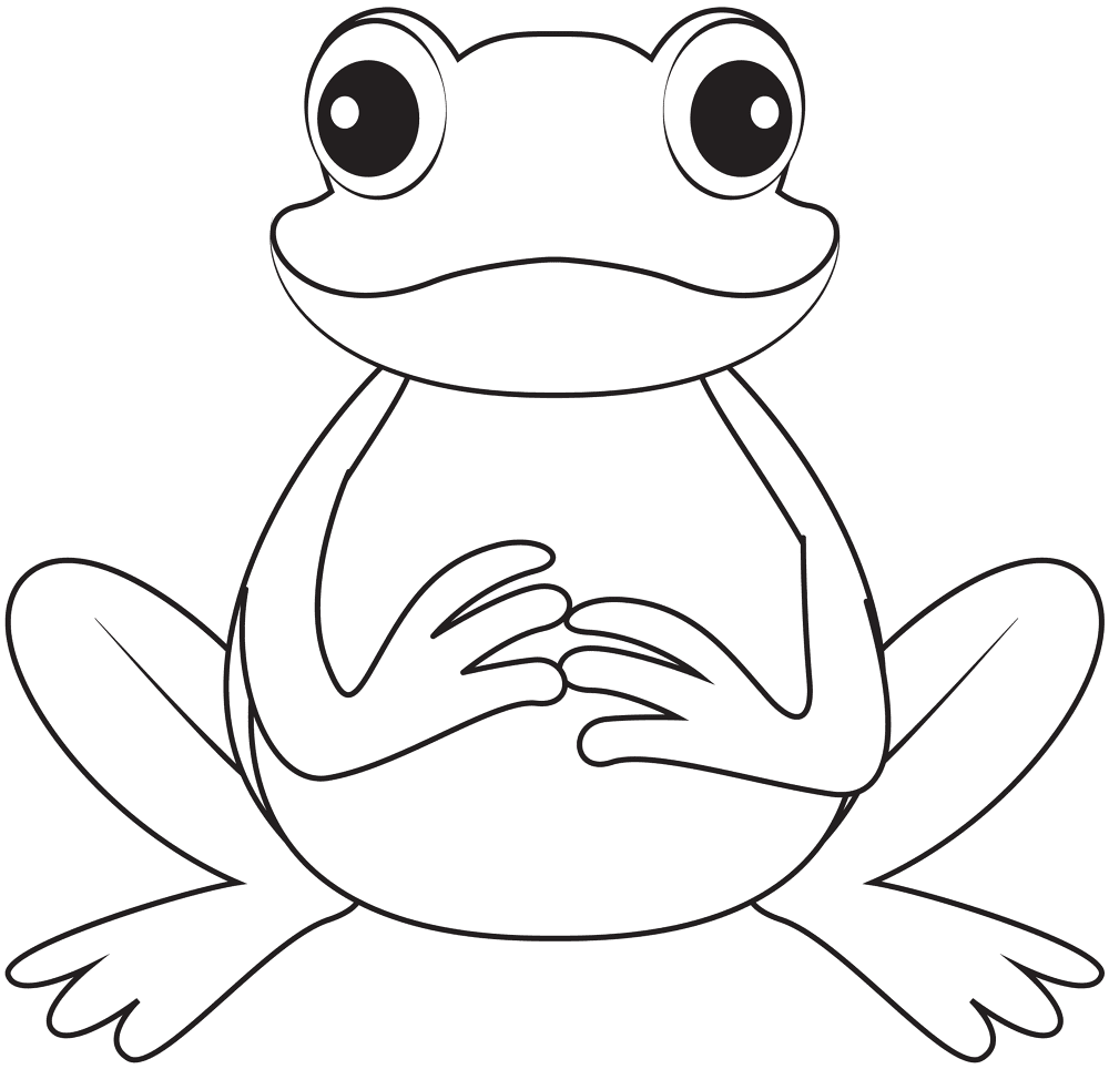 Desenho de Sapos para colorir e imprimir: número 3