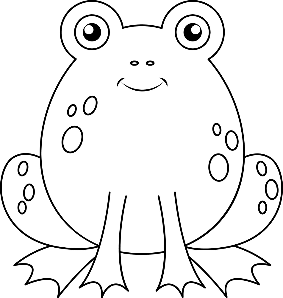 Desenho de Sapos para colorir e imprimir: número 4