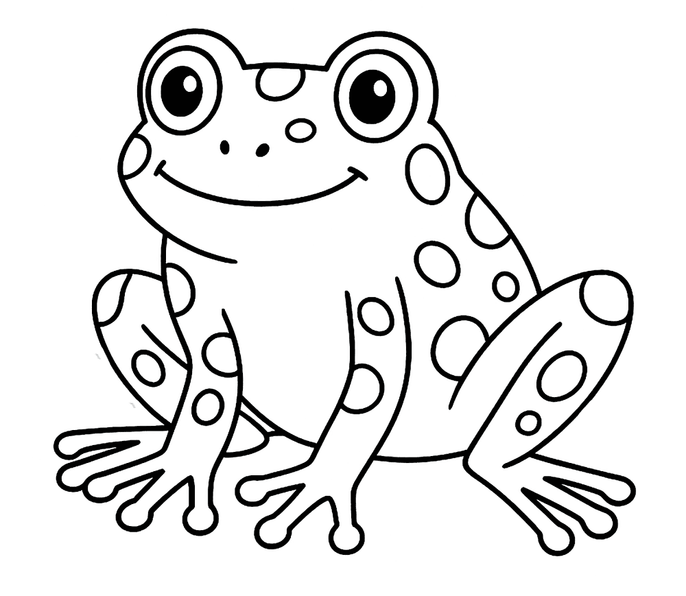 Desenho de Sapos para colorir e imprimir: número 6