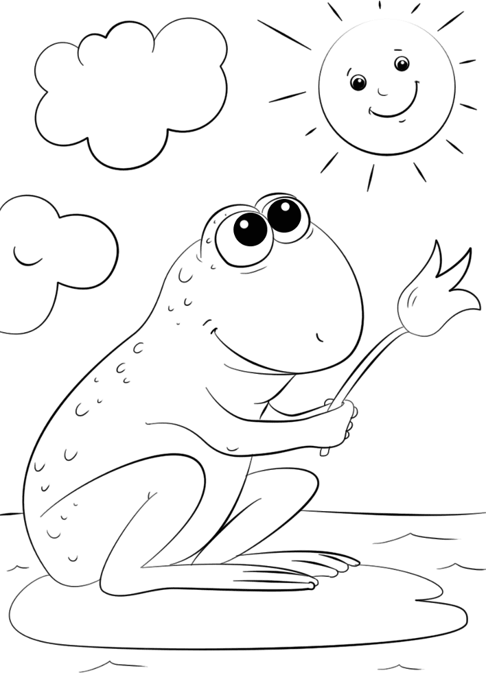 Desenho de Sapos para colorir e imprimir: número 25