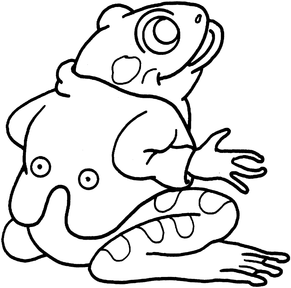 Desenho de Sapos para colorir e imprimir: número 44