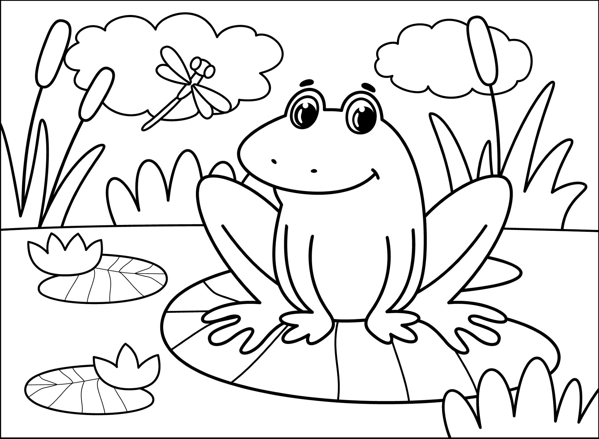 Desenho de Sapos para colorir e imprimir: número 47