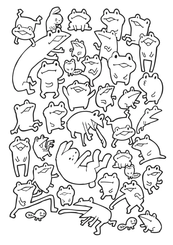 Desenho de Sapos para colorir