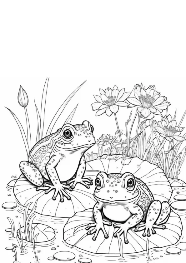 Desenho de Sapos para colorir