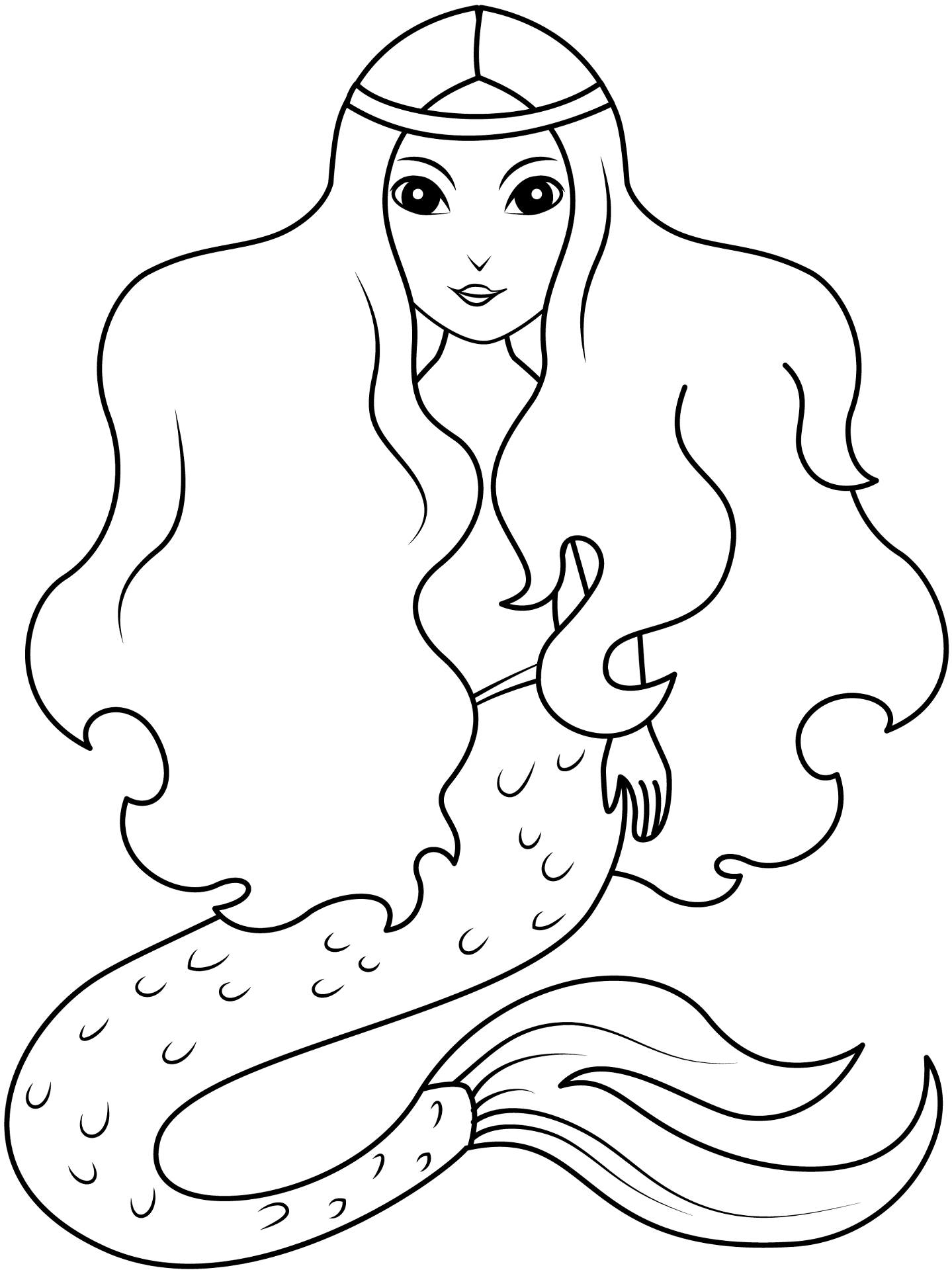 Desenho de Sereia para colorir e imprimir: número 10
