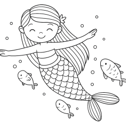 Desenho de Sereia para colorir e imprimir: número 15