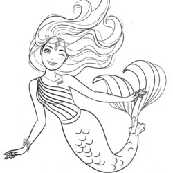 Desenho de Sereia para colorir e imprimir: número 20