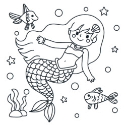 Desenho de Sereia para colorir e imprimir: número 23