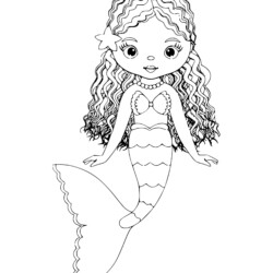 Desenho de Sereia para colorir e imprimir: número 26