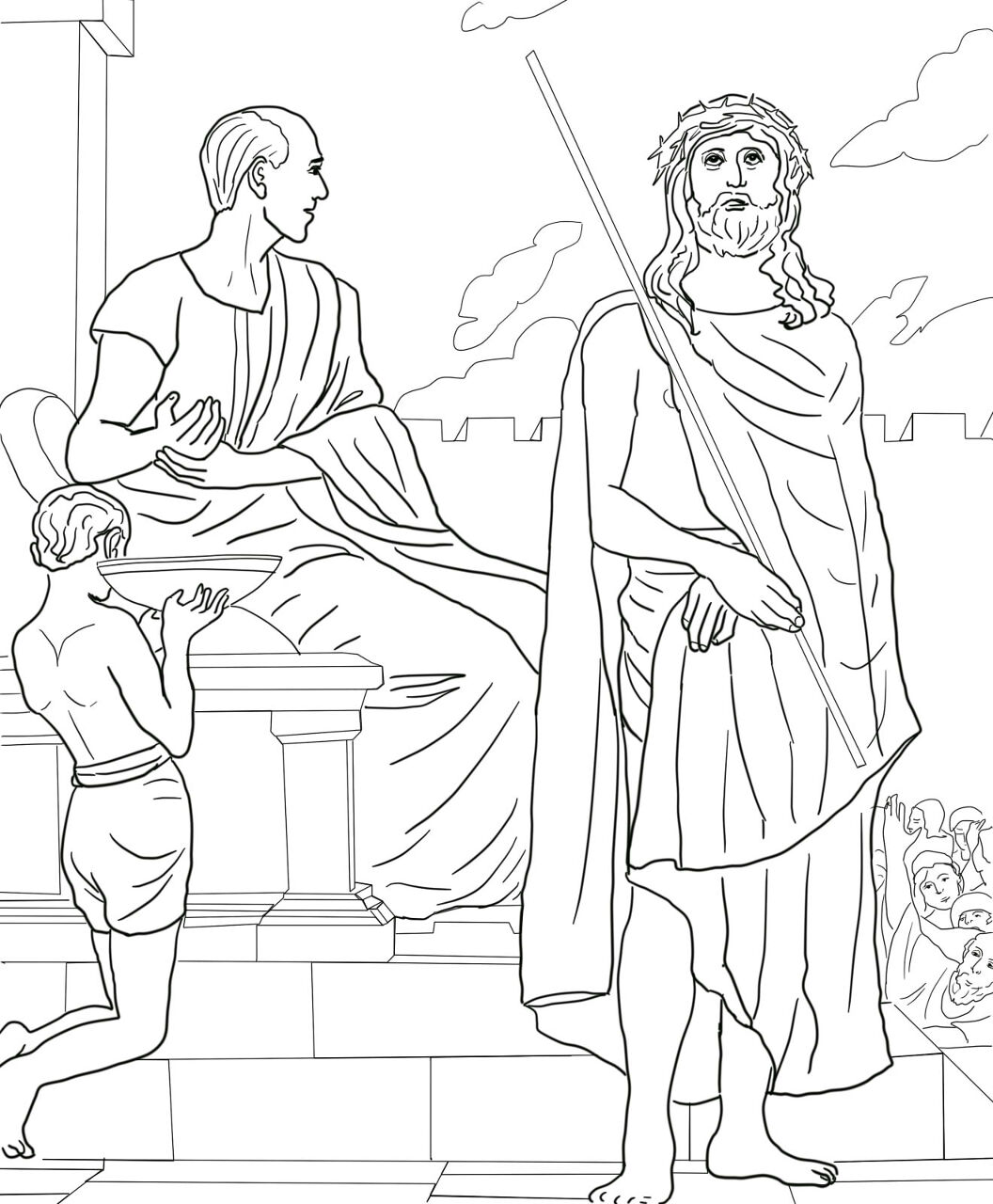 Desenho de Sexta Feira Santa para colorir e imprimir: número 1