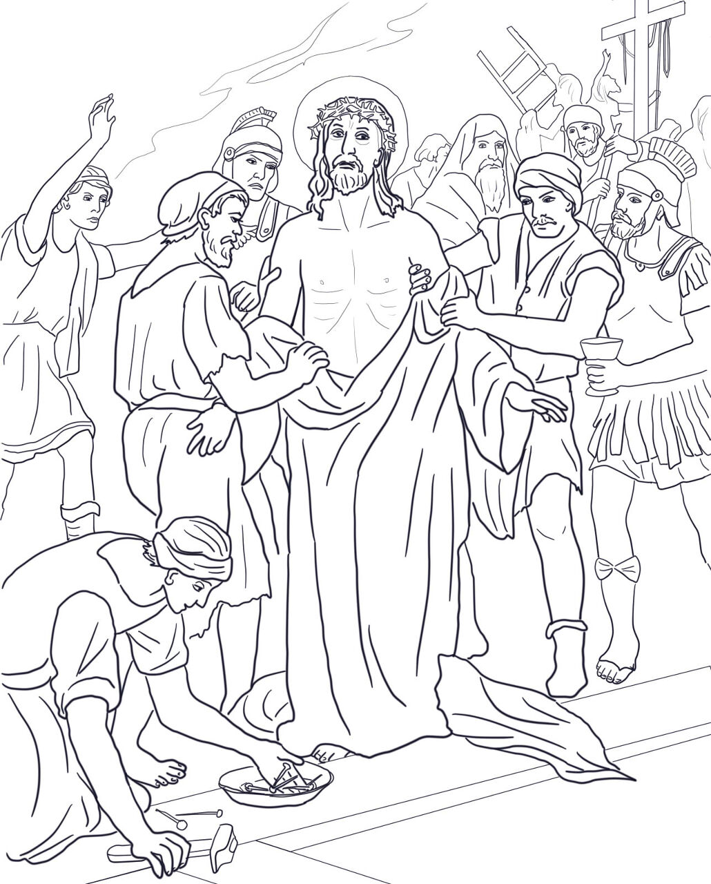 Desenho de Sexta Feira Santa para colorir e imprimir: número 3