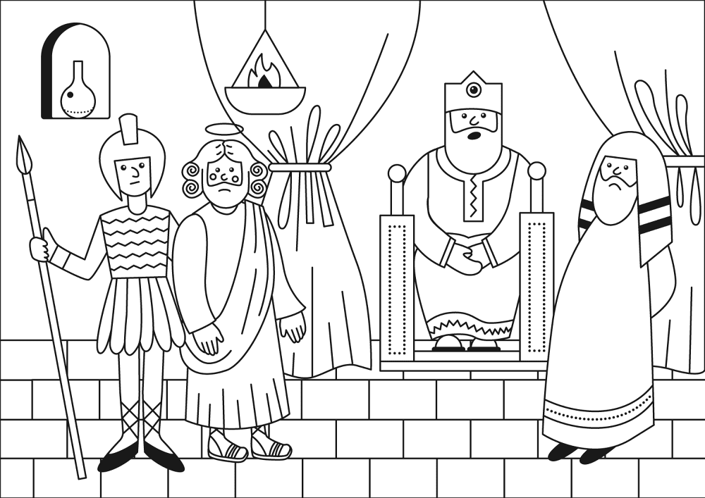 Desenho de Sexta Feira Santa para colorir e imprimir: número 5
