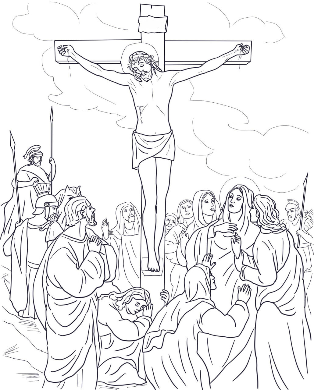 Desenho de Sexta Feira Santa para colorir e imprimir: número 7