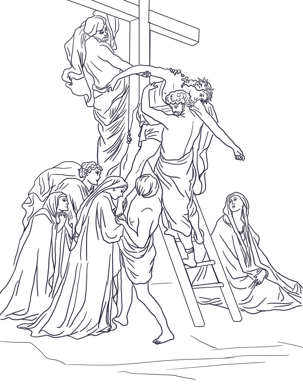 Desenho de Sexta Feira Santa para colorir e imprimir: número 9