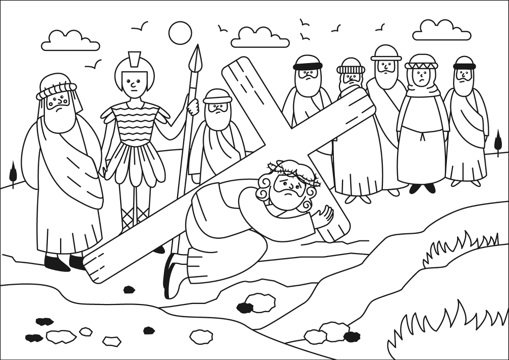 Desenho de Sexta Feira Santa para colorir e imprimir: número 14