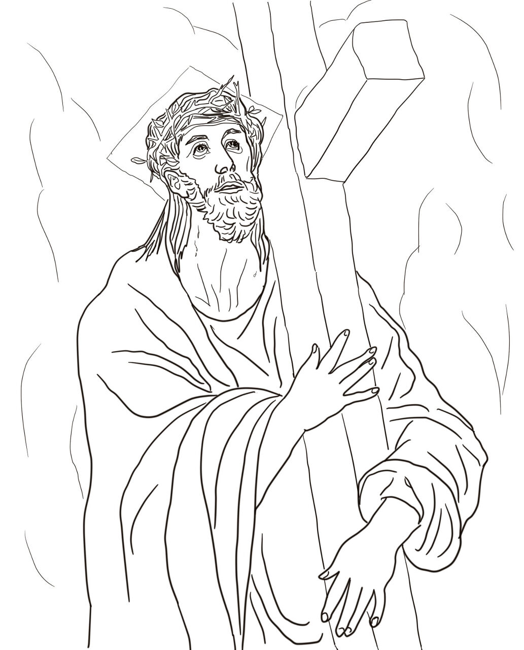Desenho de Sexta Feira Santa para colorir e imprimir: número 16