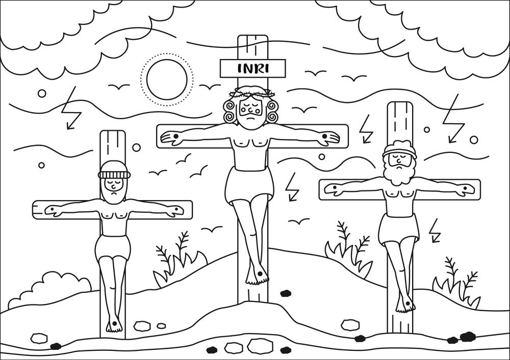 Desenho de Sexta Feira Santa para colorir e imprimir: número 17