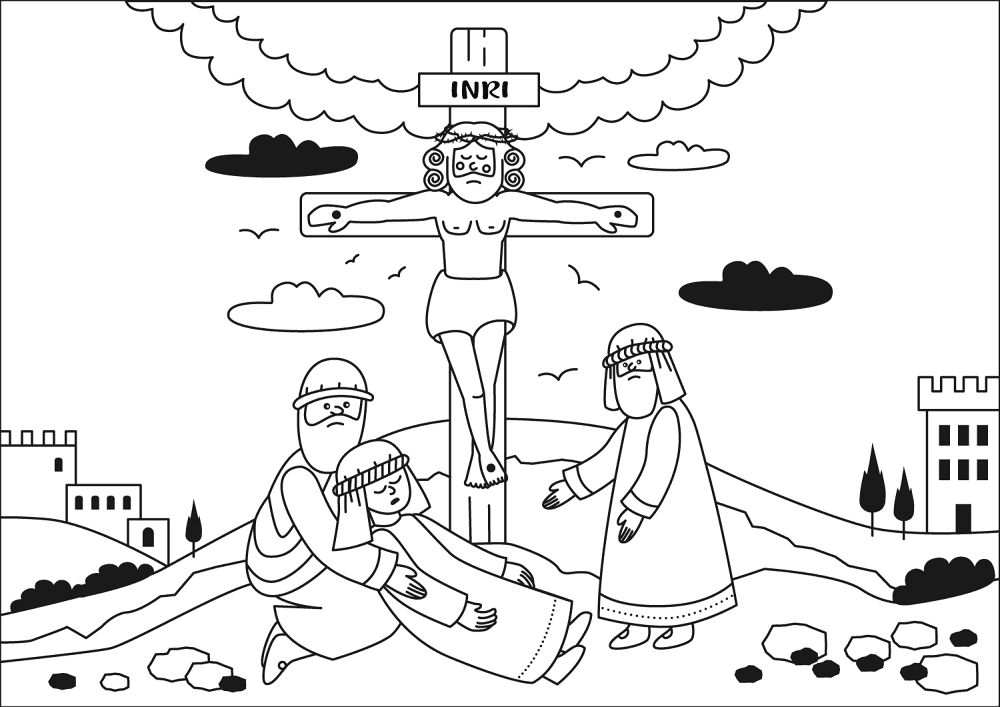 Desenho de Sexta Feira Santa para colorir e imprimir: número 18