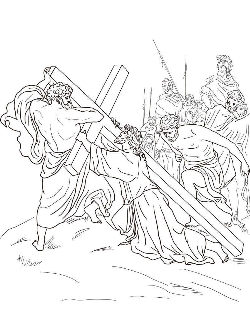 Desenho de Sexta Feira Santa para colorir e imprimir: número 24