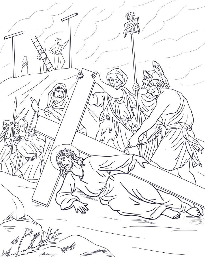 Desenho de Sexta Feira Santa para colorir e imprimir: número 34