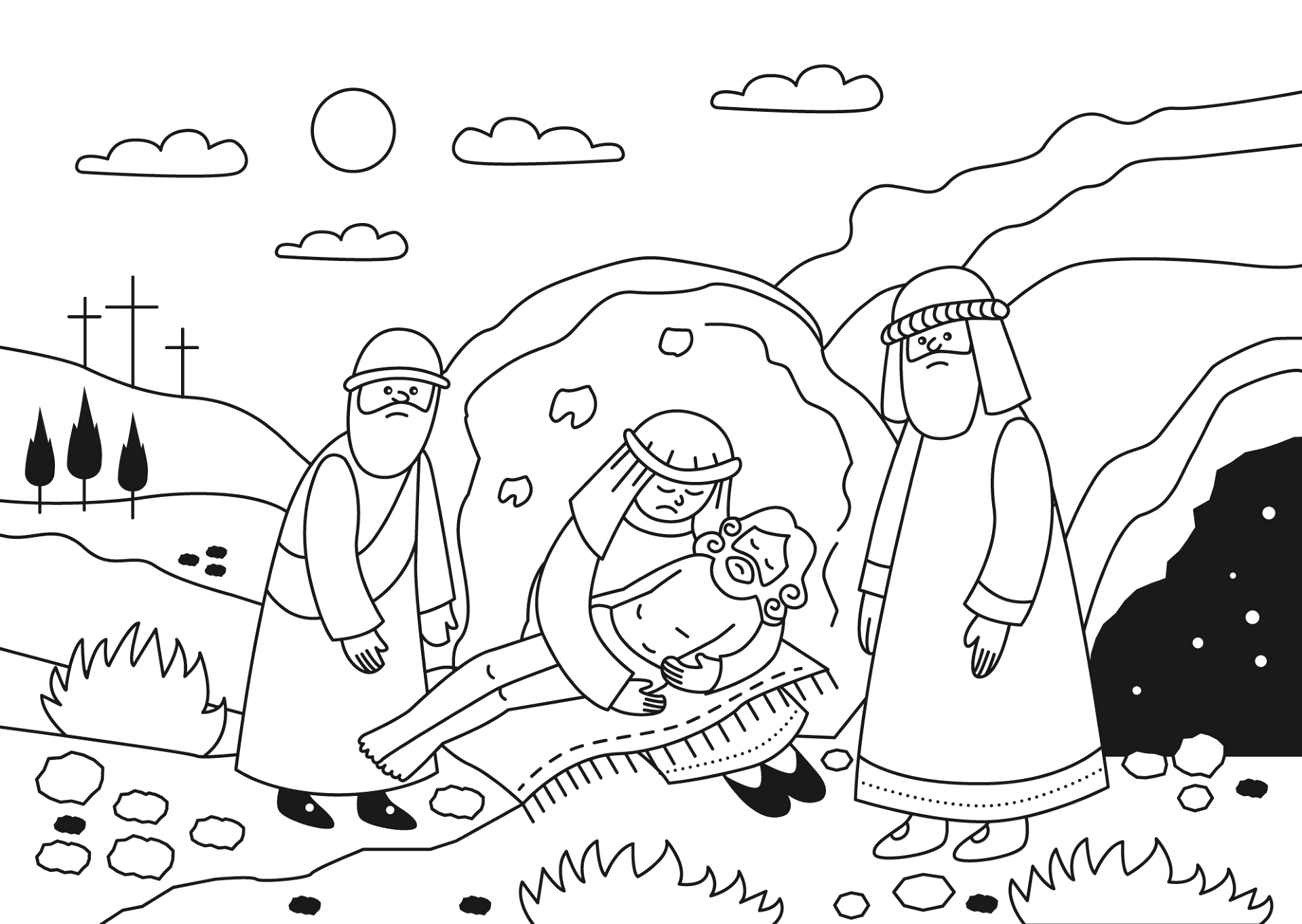 Desenho de Sexta Feira Santa para colorir e imprimir: número 42